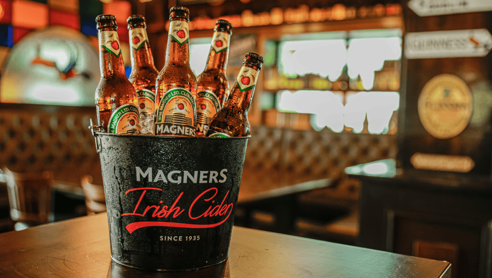Magners cider bucket on a table inside McCafferty's Al Furjan