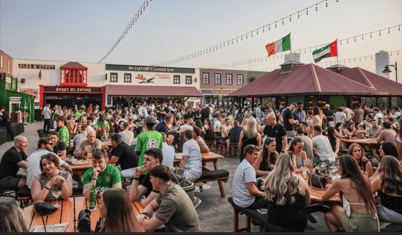 Outdoor garden bar at McCafferty's JVC, Jumeirah Village Circle